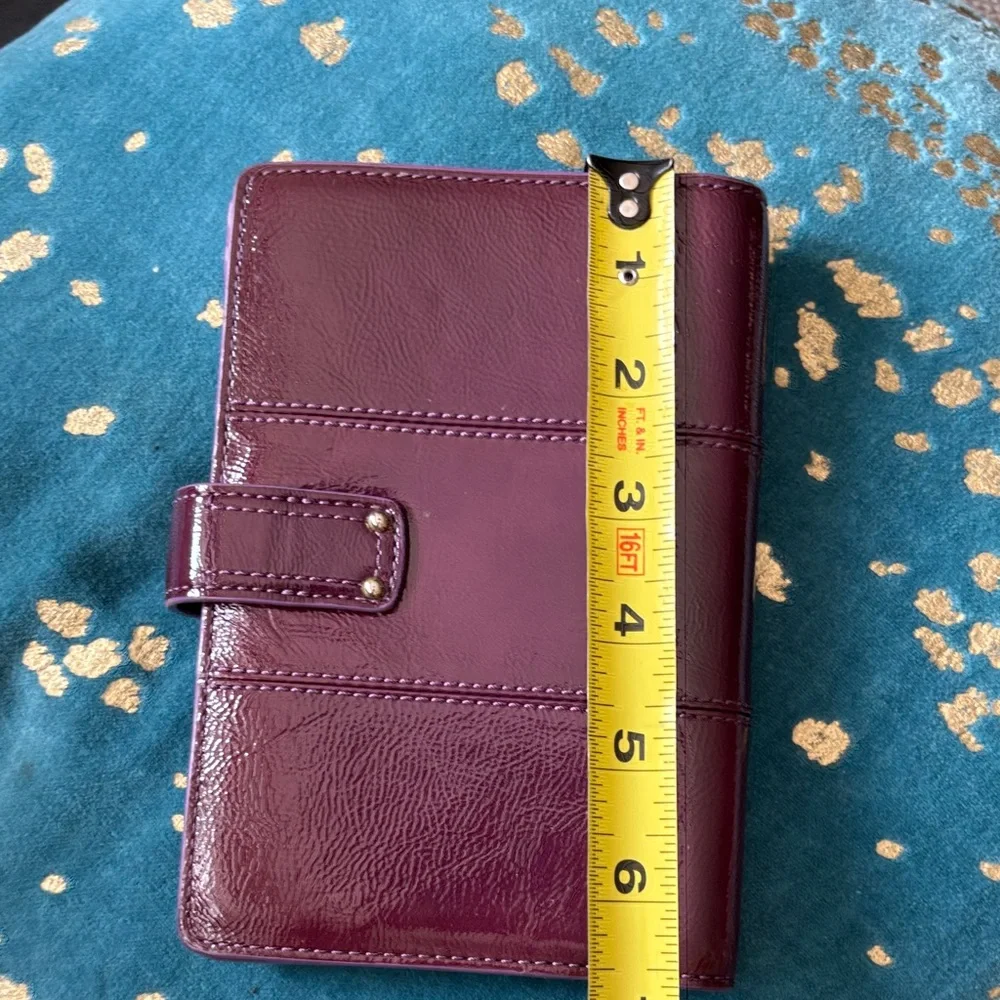 Coach Glossy Patent Agenda Cover in Wine - Picture 3 of 8